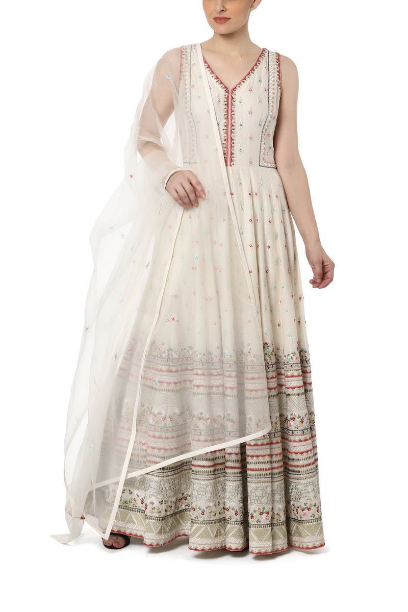 Floor Length Embroidered Dress - samantchauhan