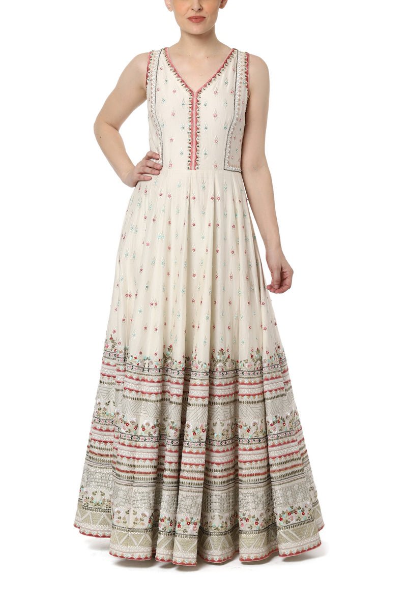 Floor Length Embroidered Dress - samantchauhan