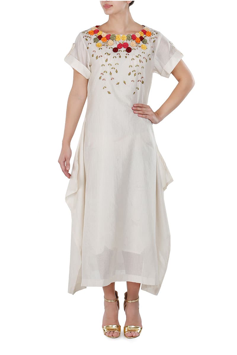 Floral Applique Kurta - samantchauhan