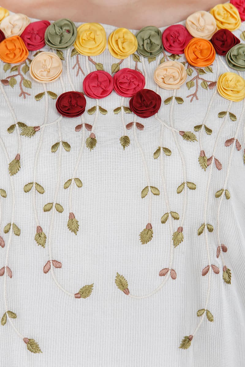 Floral Applique Kurta - samantchauhan