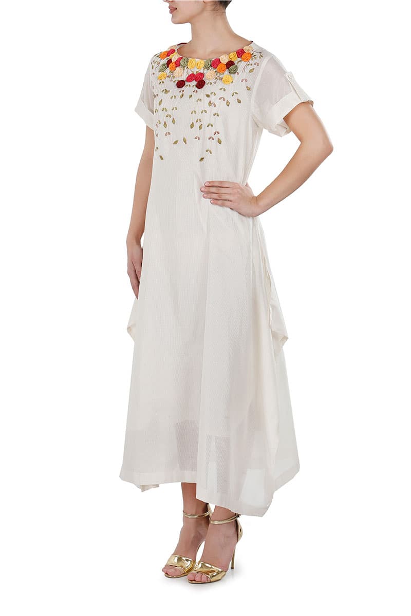 Floral Applique Kurta - samantchauhan