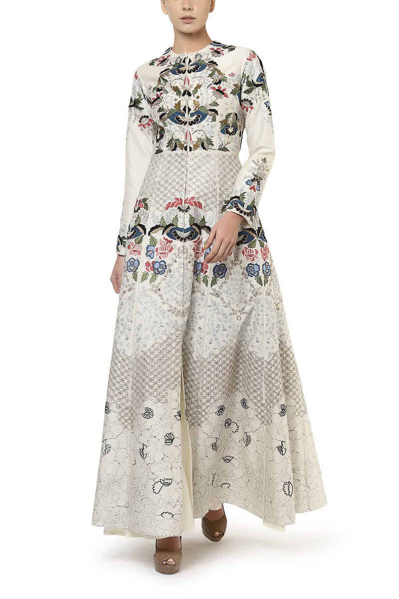 Floral Embroidered Gown - samantchauhan
