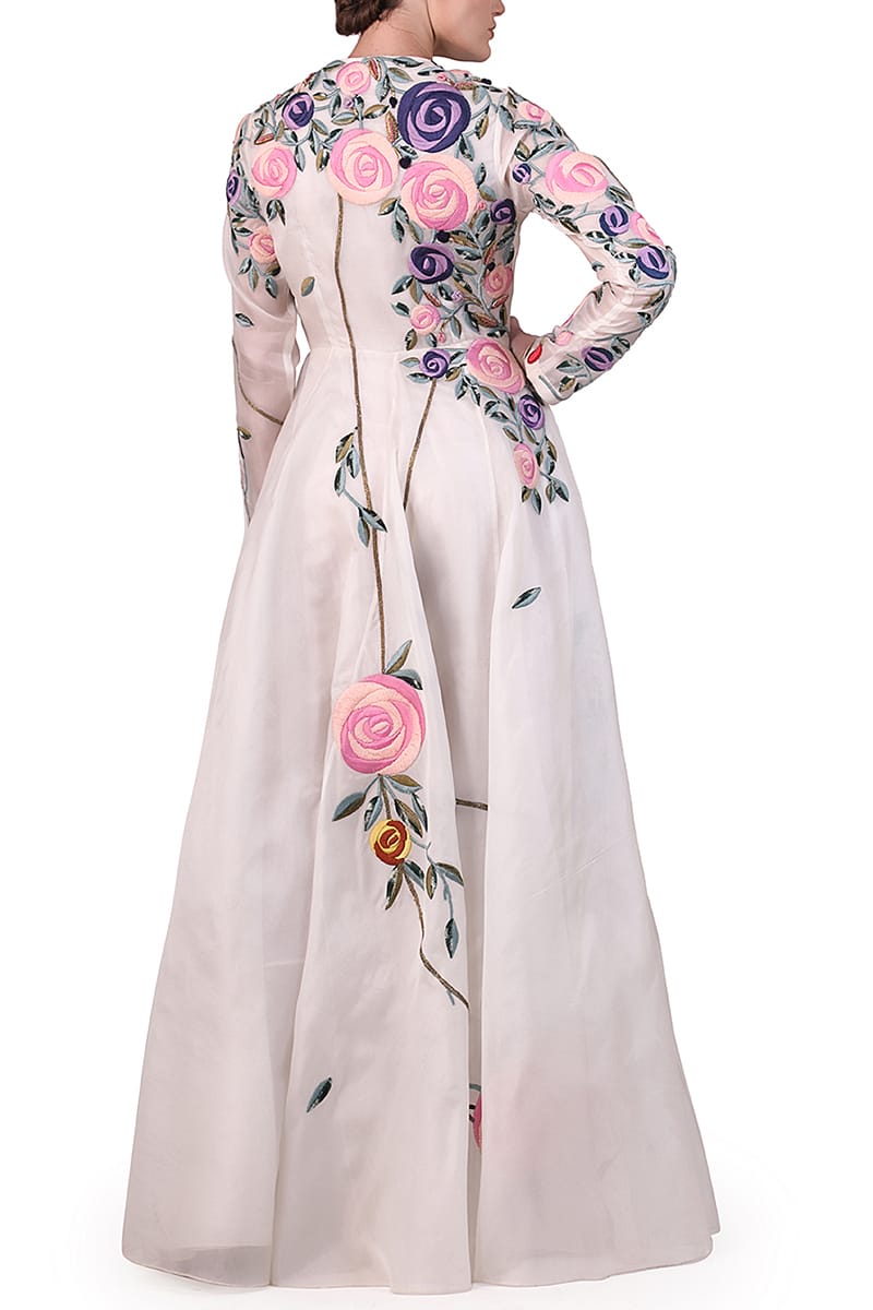 Floral Embroidered Gown - samantchauhan