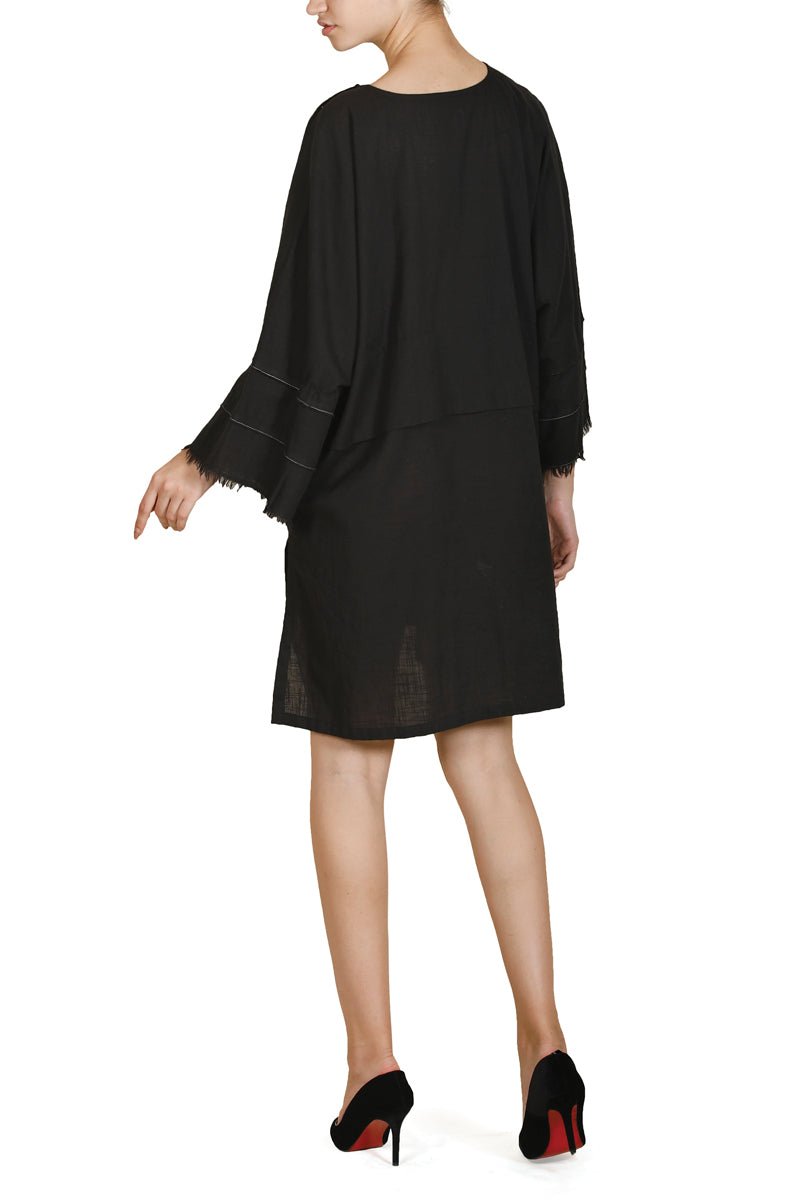 Frayed - Sleeve Dress - samantchauhan