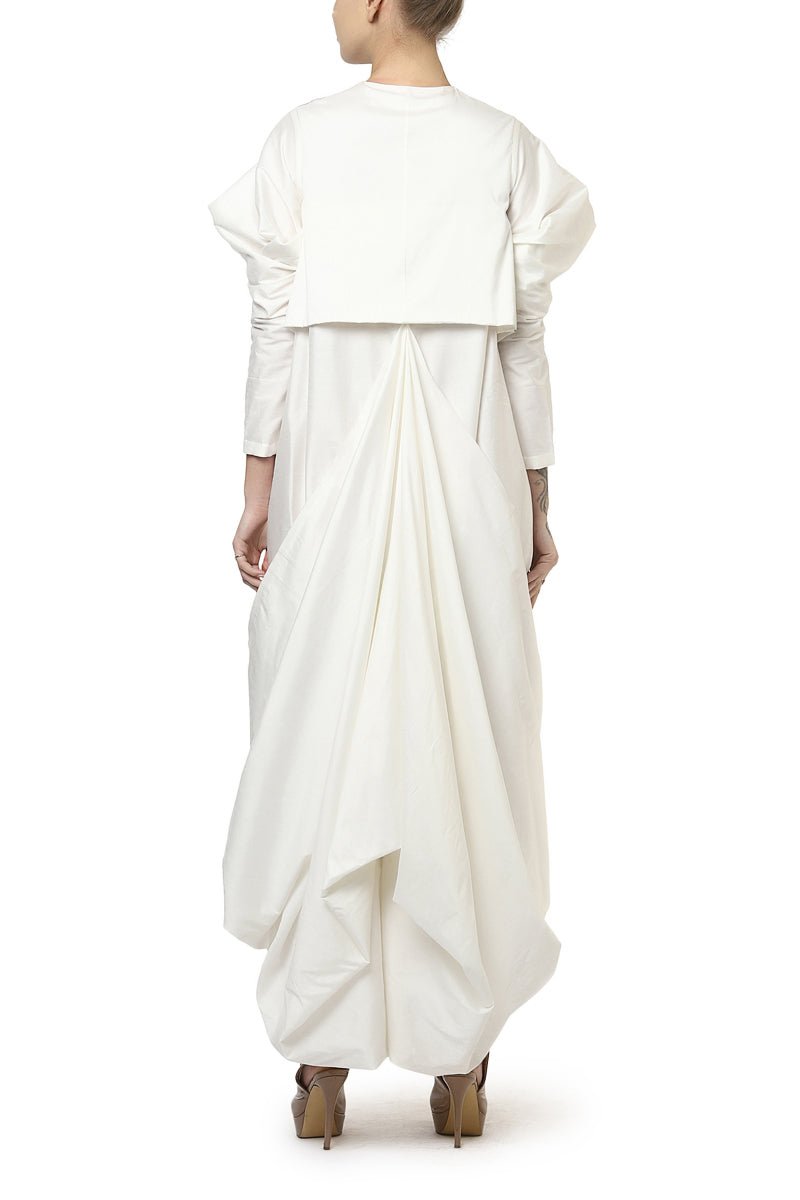 Front - Opening Draped Dress - samantchauhan