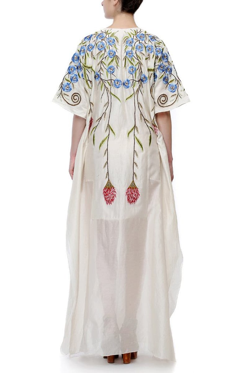 Front - Opening Embroidered Kaftan - samantchauhan