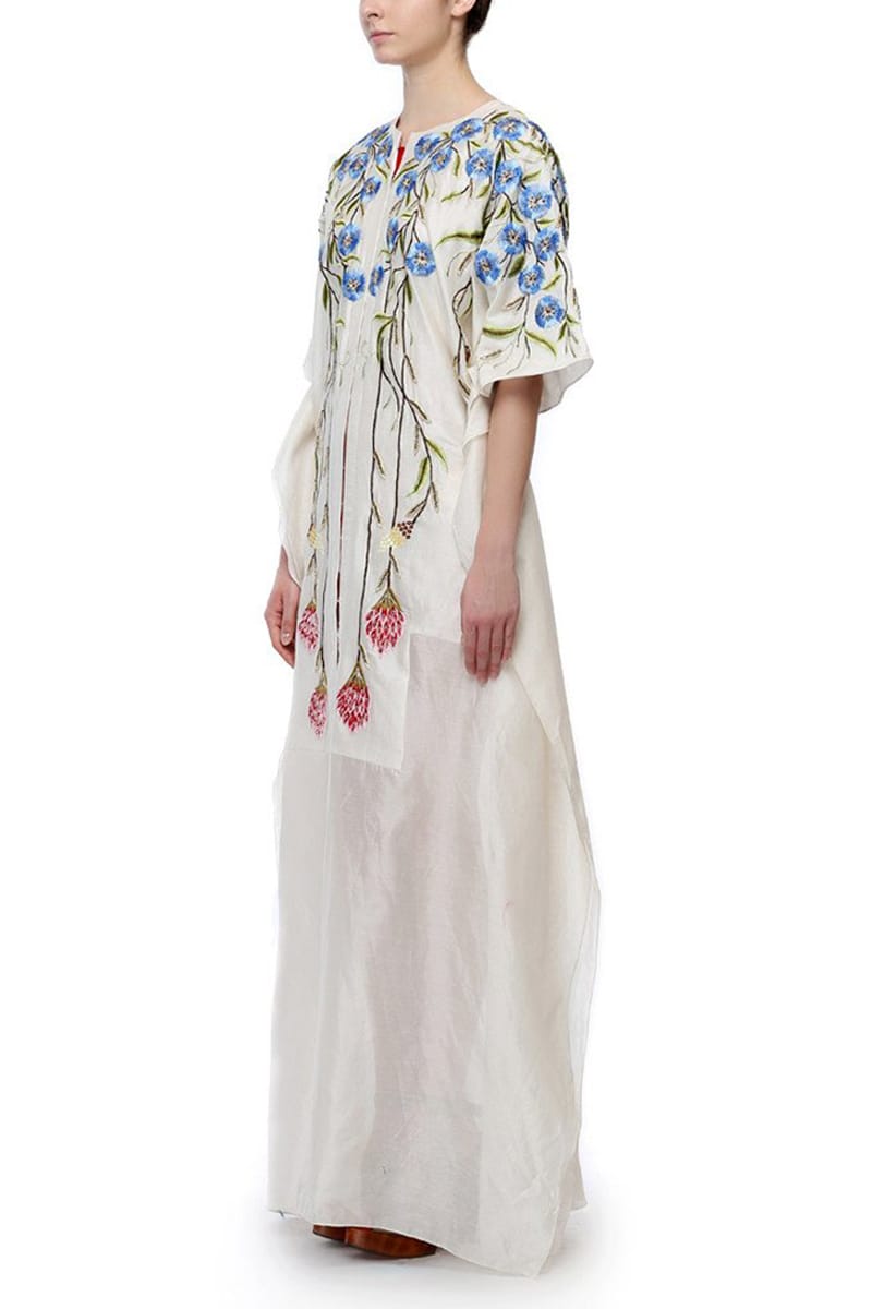 Front - Opening Embroidered Kaftan - samantchauhan