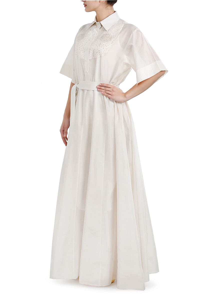 Front Tie - up Burn - effect Dress - samantchauhan