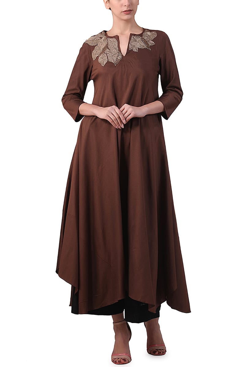 Hand - Embroidered Asymmetric Kurta & Palazzo - samantchauhan