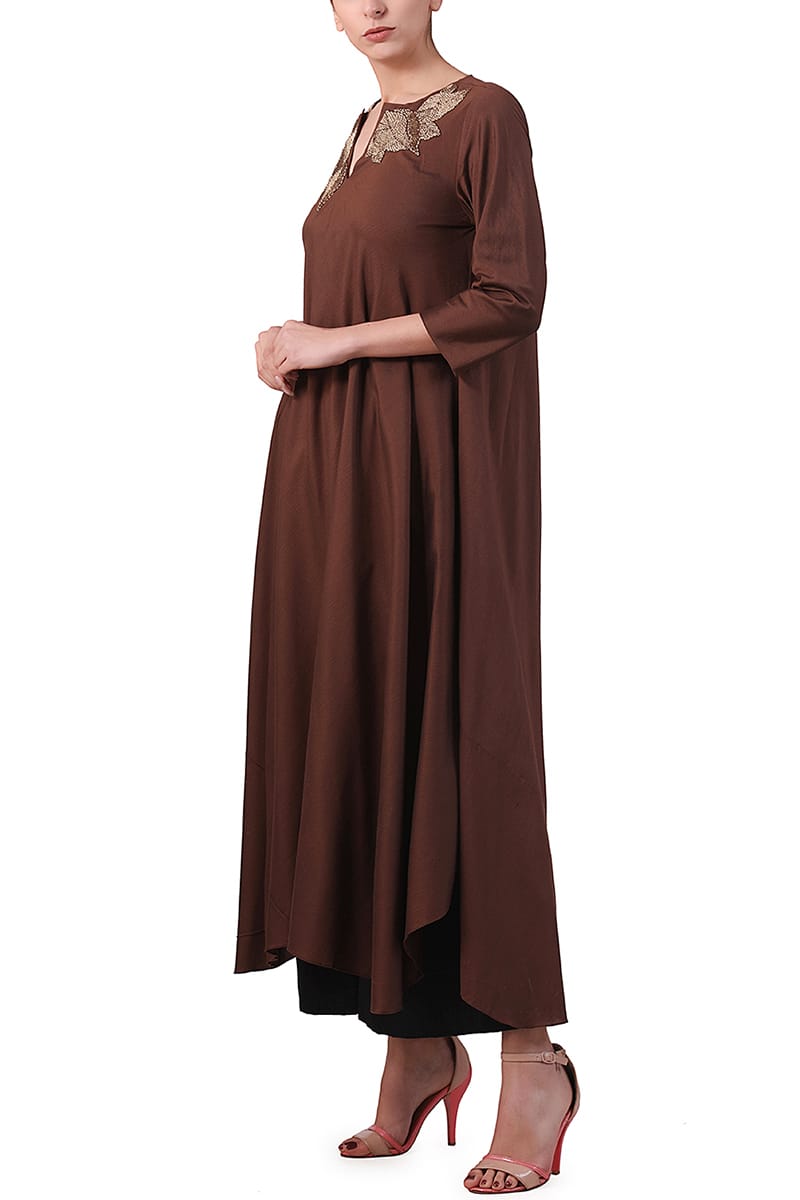 Hand - Embroidered Asymmetric Kurta & Palazzo - samantchauhan