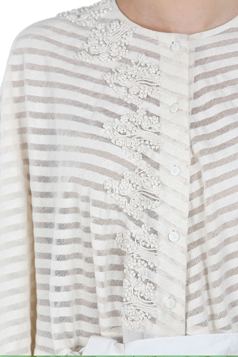 High Low Front Tie - up Embroidered Dress - samantchauhan