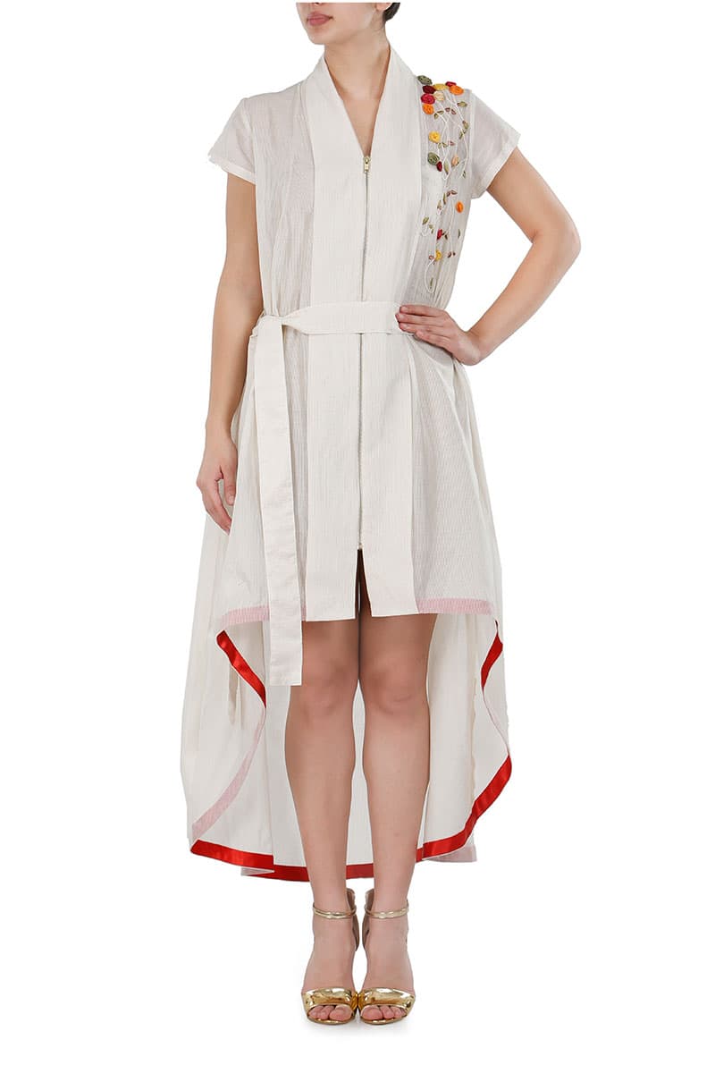High - low, front Tie - up Robe style Dress - samantchauhan