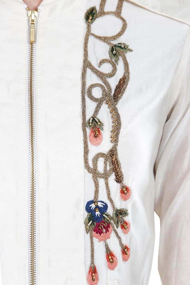 Ivory shirt dress with an attached Cape and Front Tie - up - samantchauhan