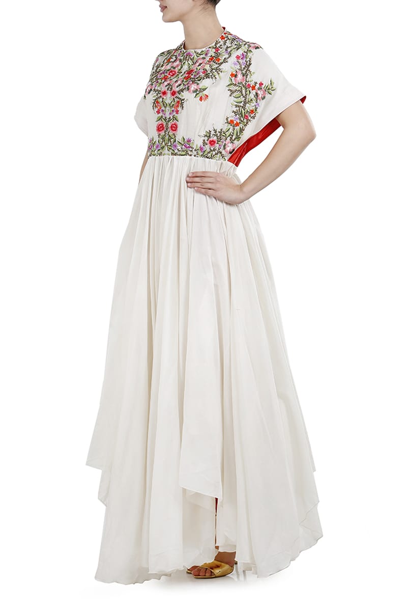 Kimono Sleeved Asymmetric Dress - samantchauhan