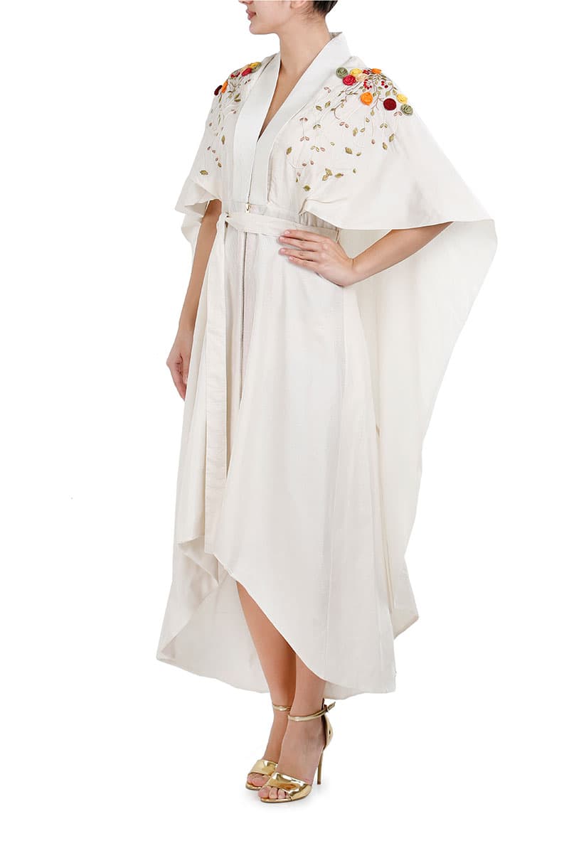 Kimono Sleeves Asymmetric Kaftan - samantchauhan