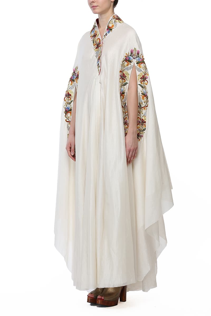 Lapelled - Collared Embroidered Kaftan - samantchauhan