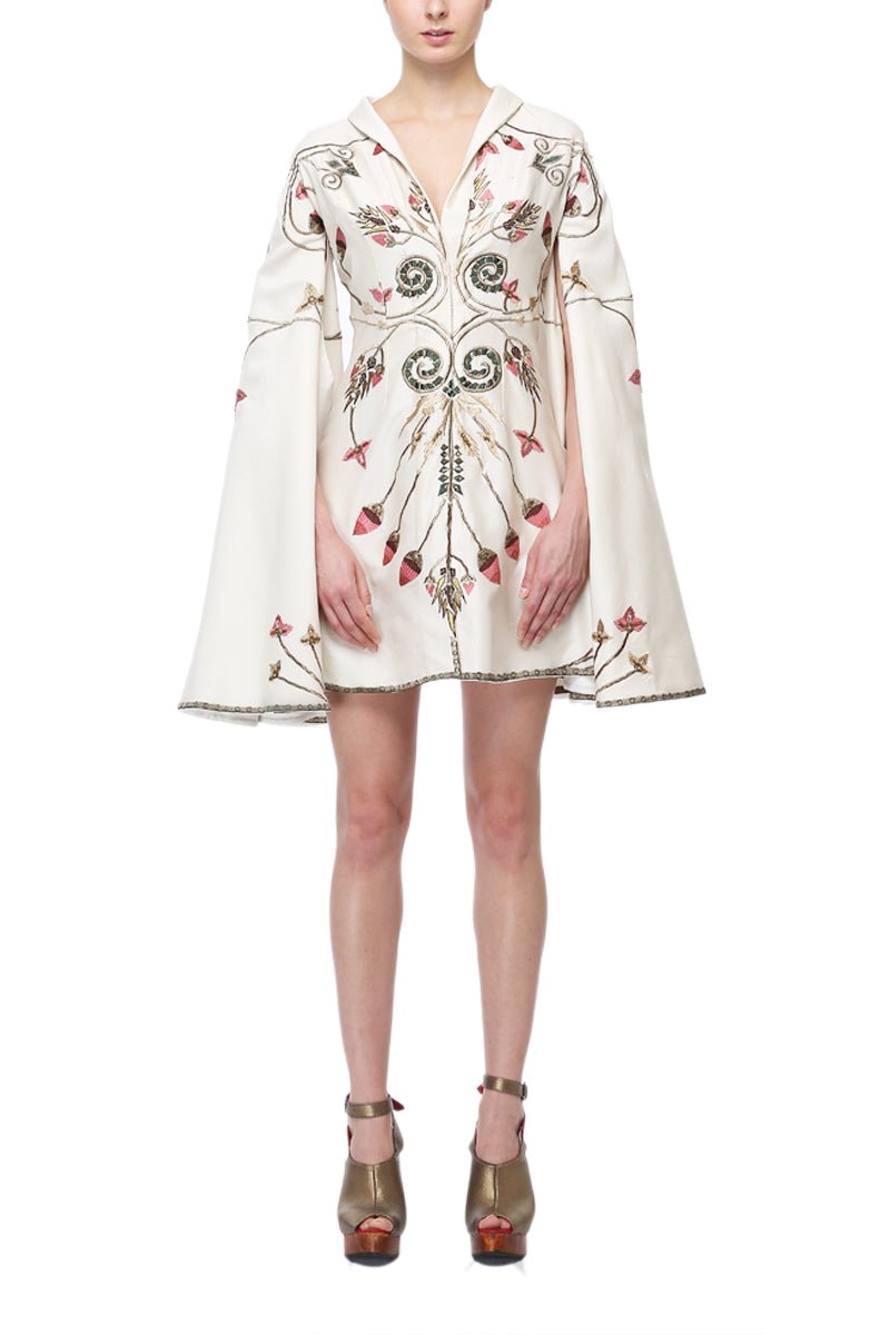 Long Peplum Sleeves Dress - samantchauhan