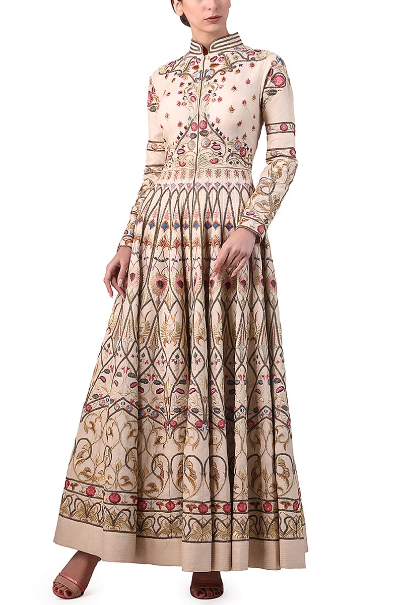 Mandarin Collared Embroidered Kurta - samantchauhan