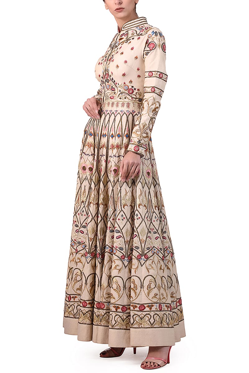 Mandarin Collared Embroidered Kurta - samantchauhan
