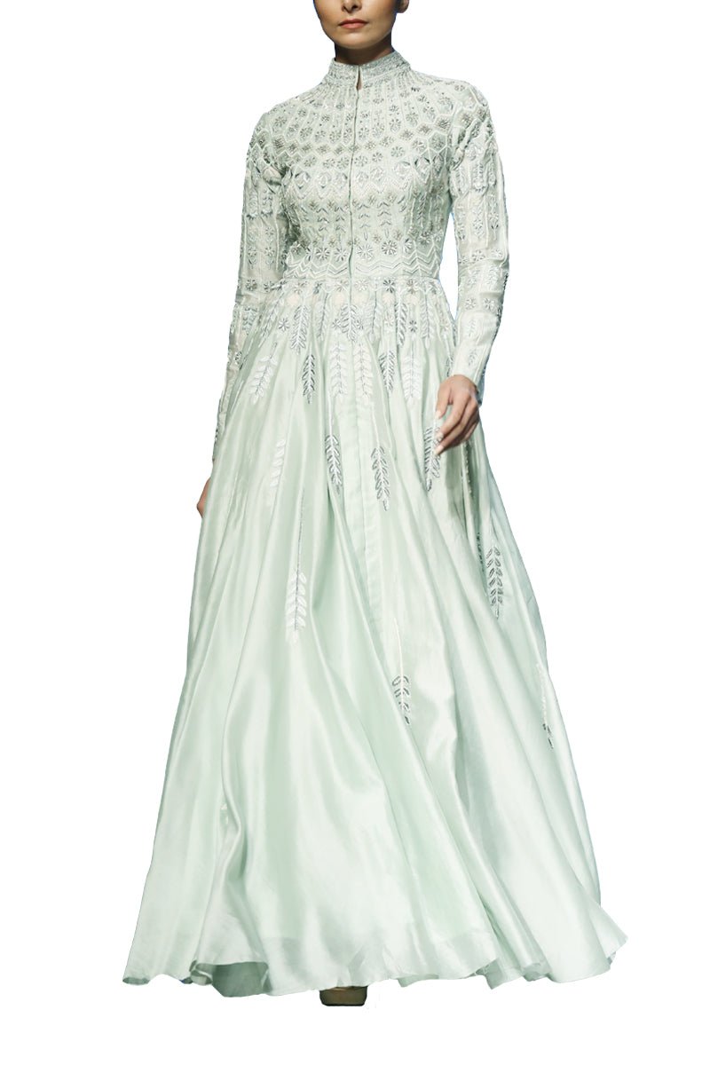 Mandarin Collared Gown - samantchauhan