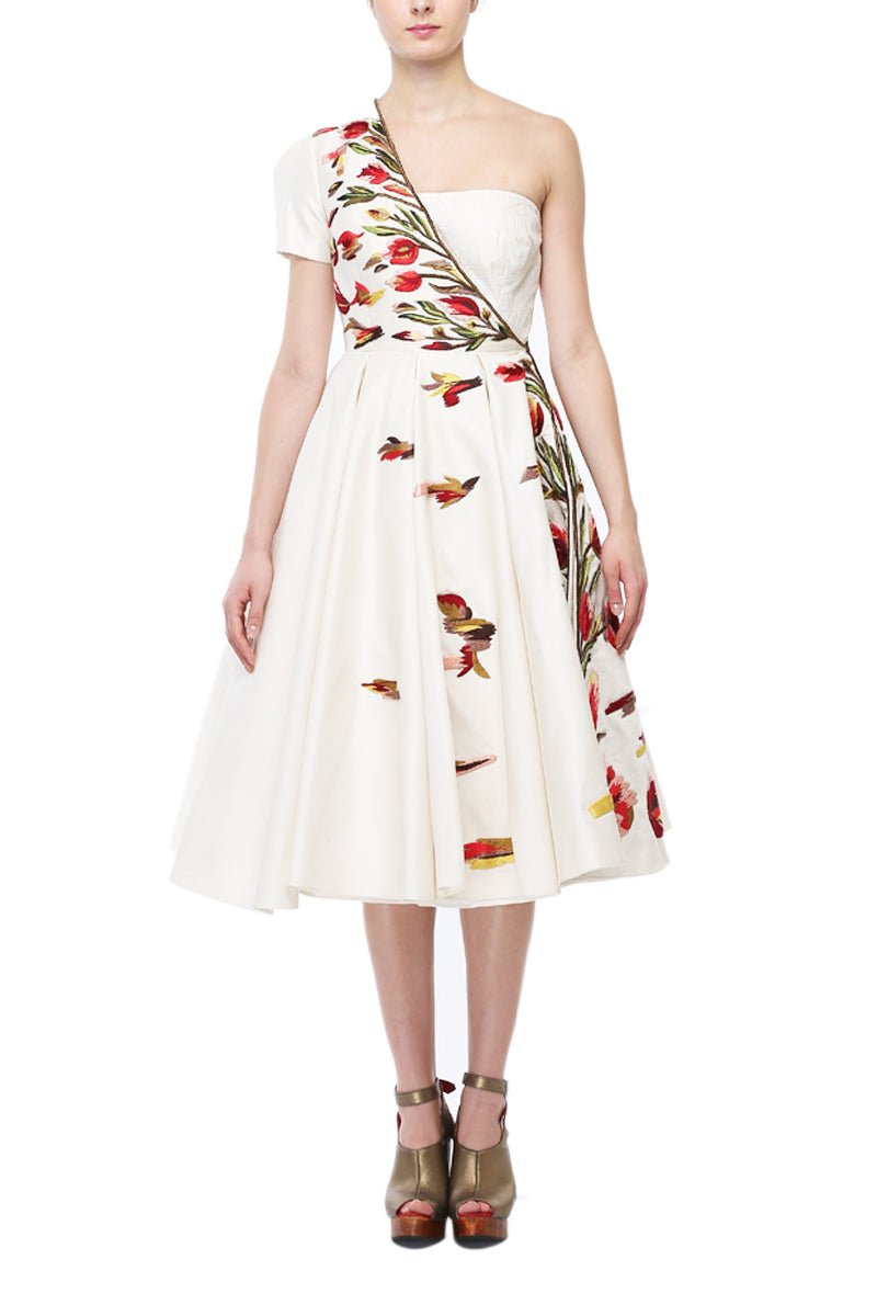 One - side Shoulder Dress - samantchauhan
