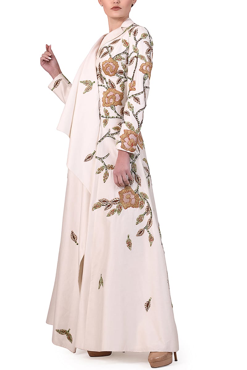 One - sided Overlap Sleeve Gown - samantchauhan