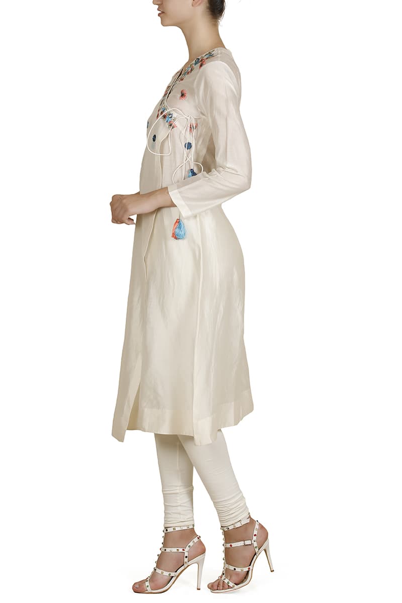 Overlap Angarakha Embroidered Kurta - samantchauhan