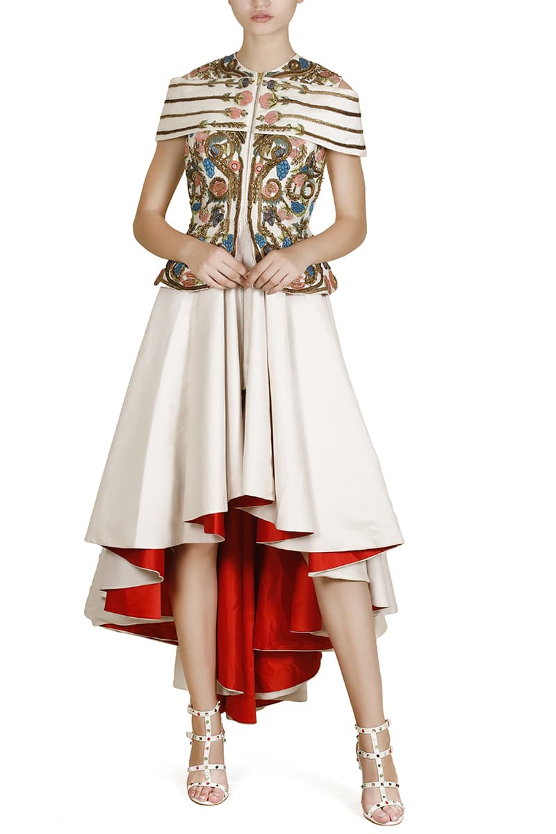 Overlap Embroidered Jacket Gown - samantchauhan