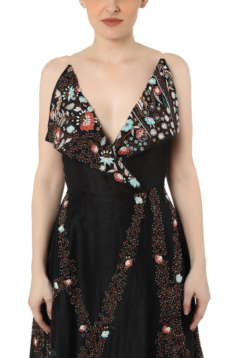 Overlap neck gown - samantchauhan
