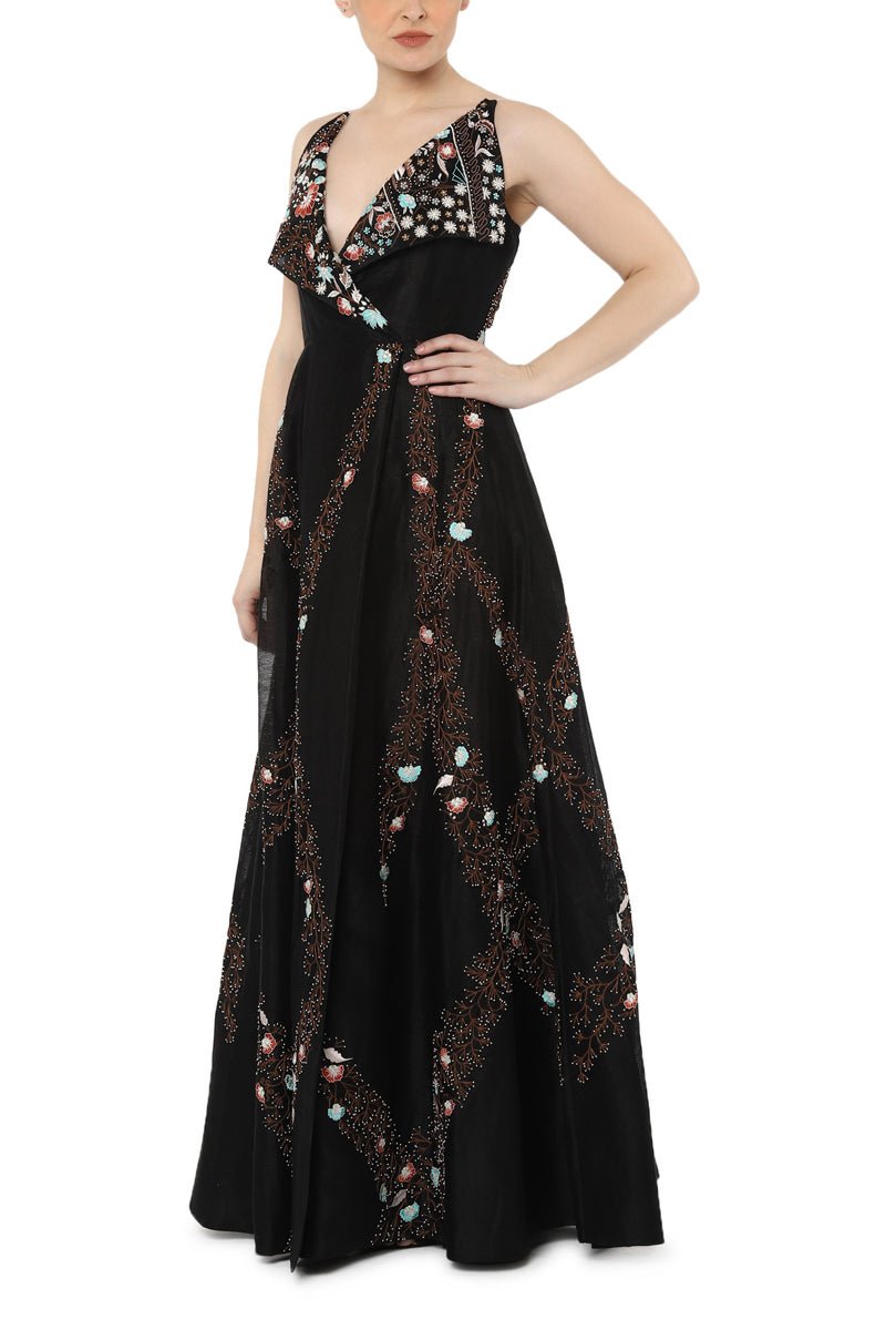 Overlap neck gown - samantchauhan