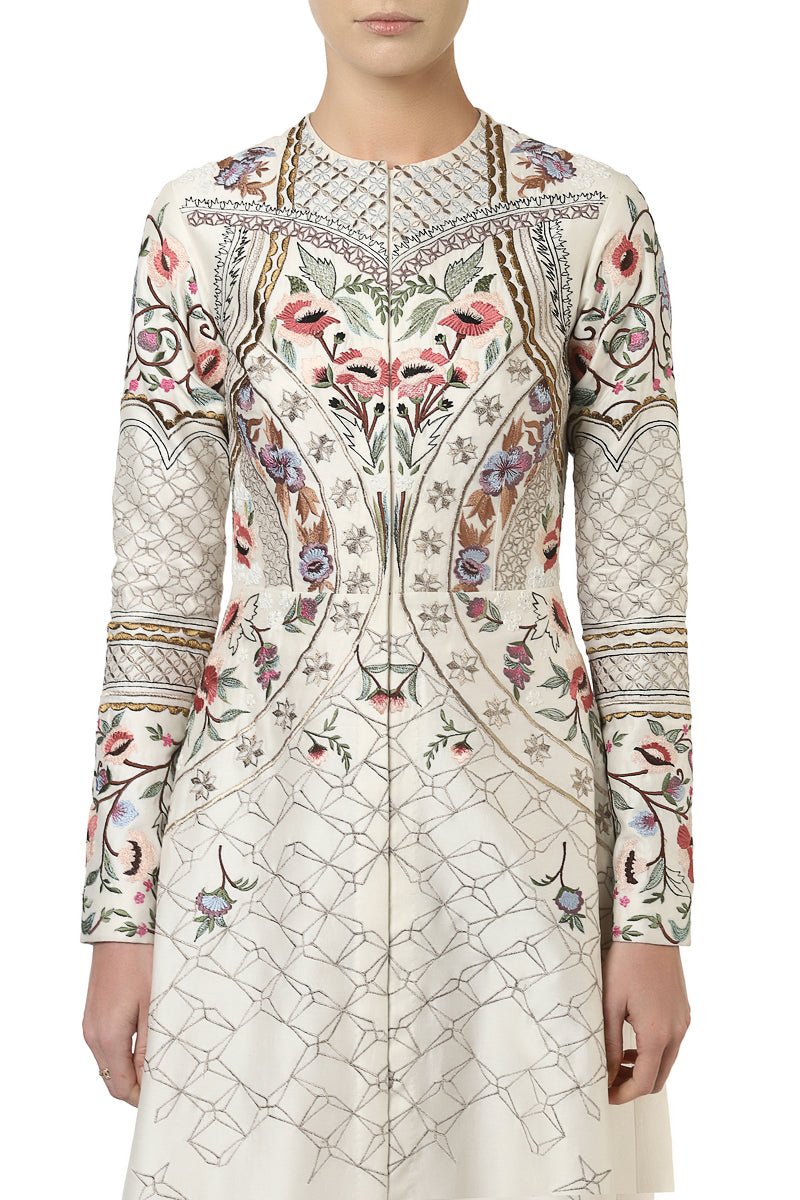 Paneled Embroidered Gown - samantchauhan