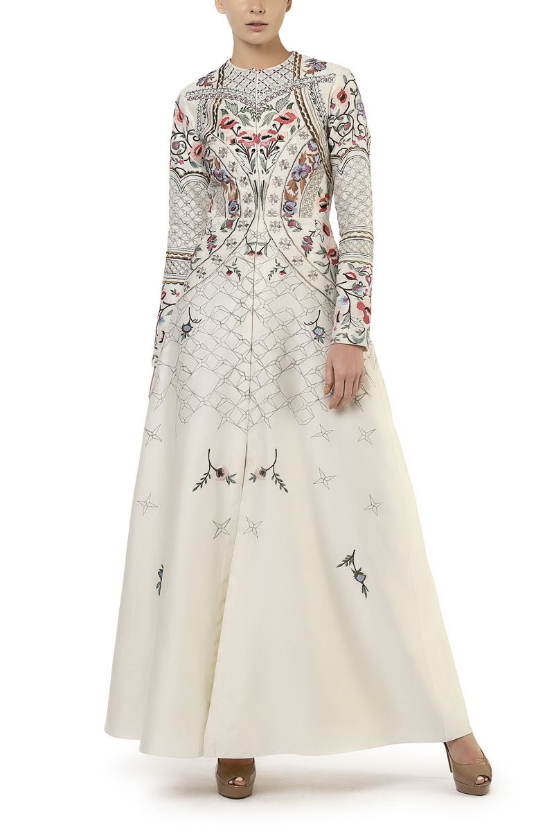 Paneled Embroidered Gown - samantchauhan