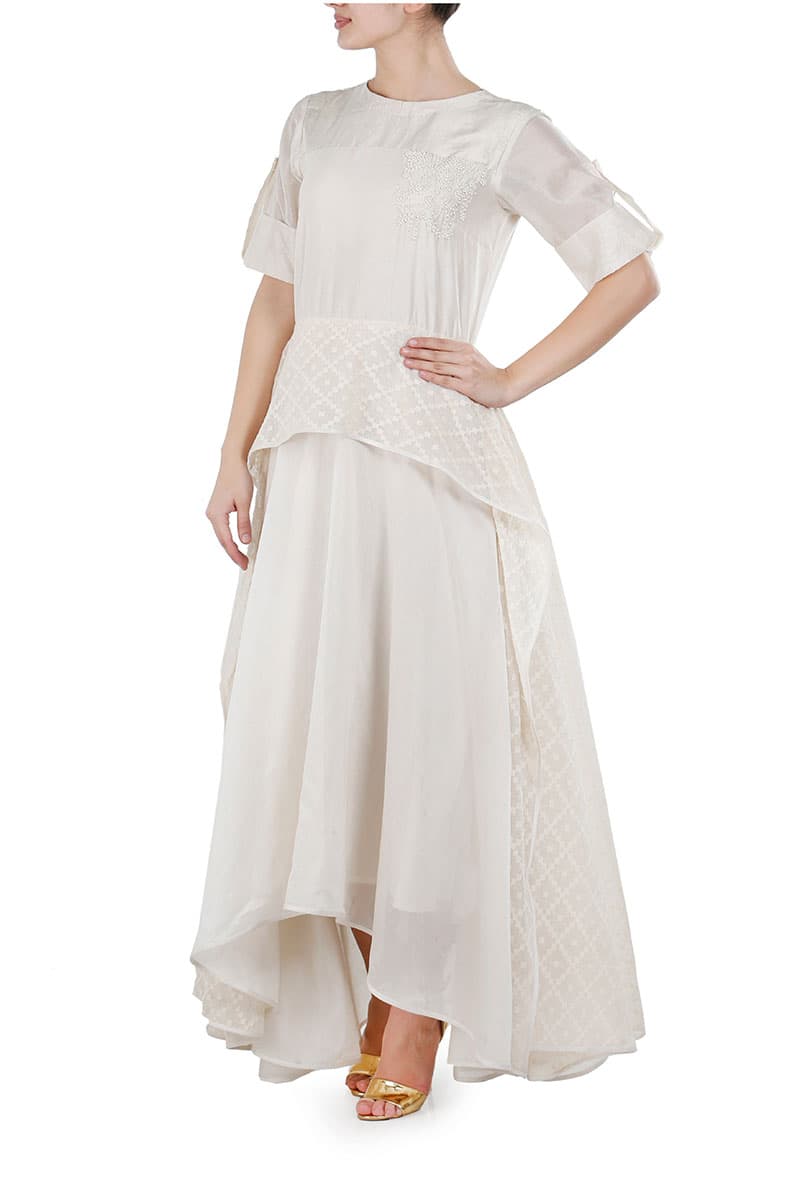 Peplum Embroidered Dress - samantchauhan