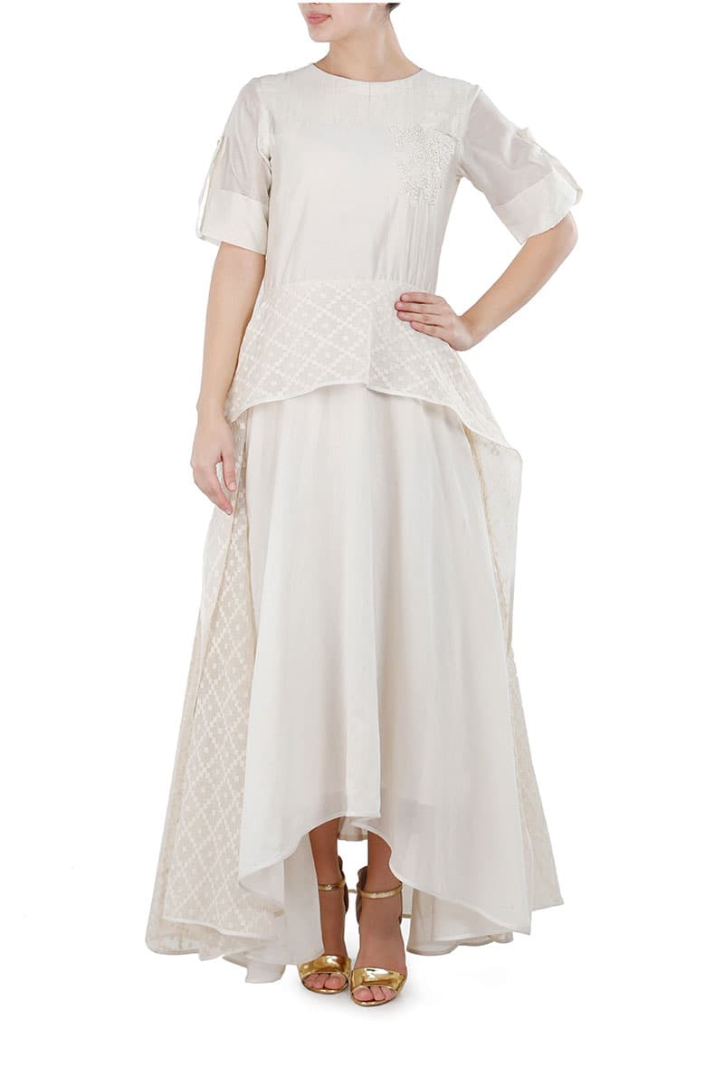 Peplum Embroidered Dress - samantchauhan