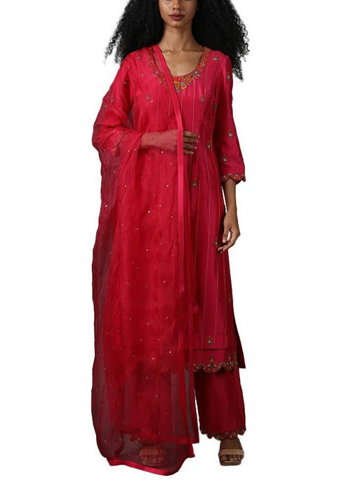 Pink kurta set with sarara - samantchauhan