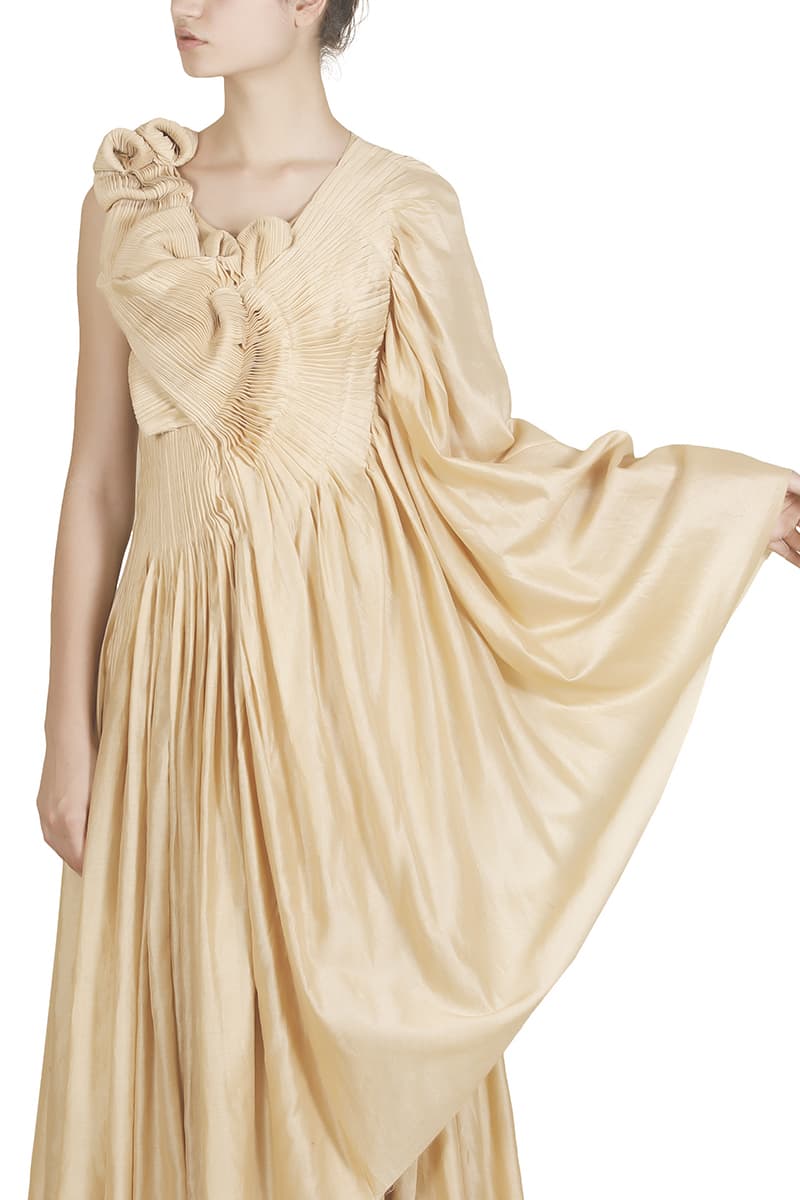 Pleated Drape Gown - samantchauhan
