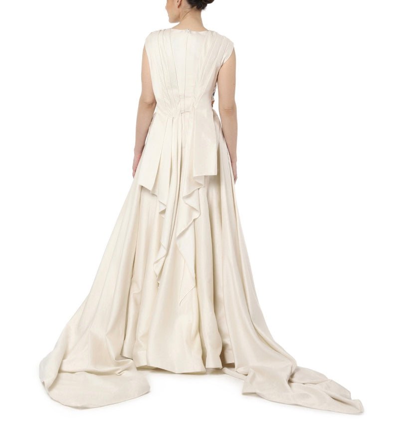 Pleated Embroidered Gown - samantchauhan