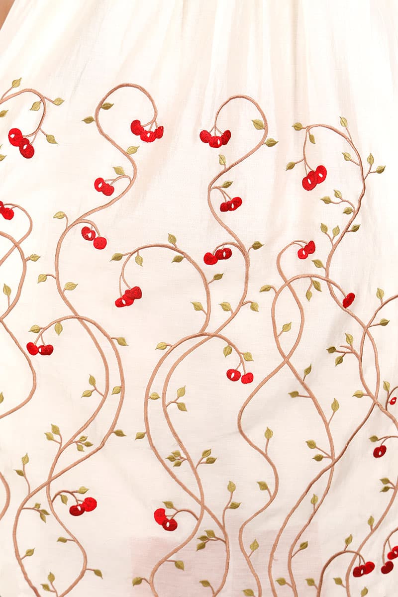 Pleated Neckline Embroidered Kurta - samantchauhan