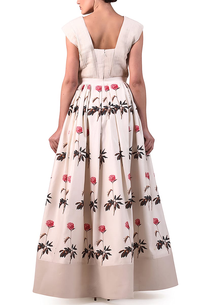 Printed Fit & Flare Gown - samantchauhan