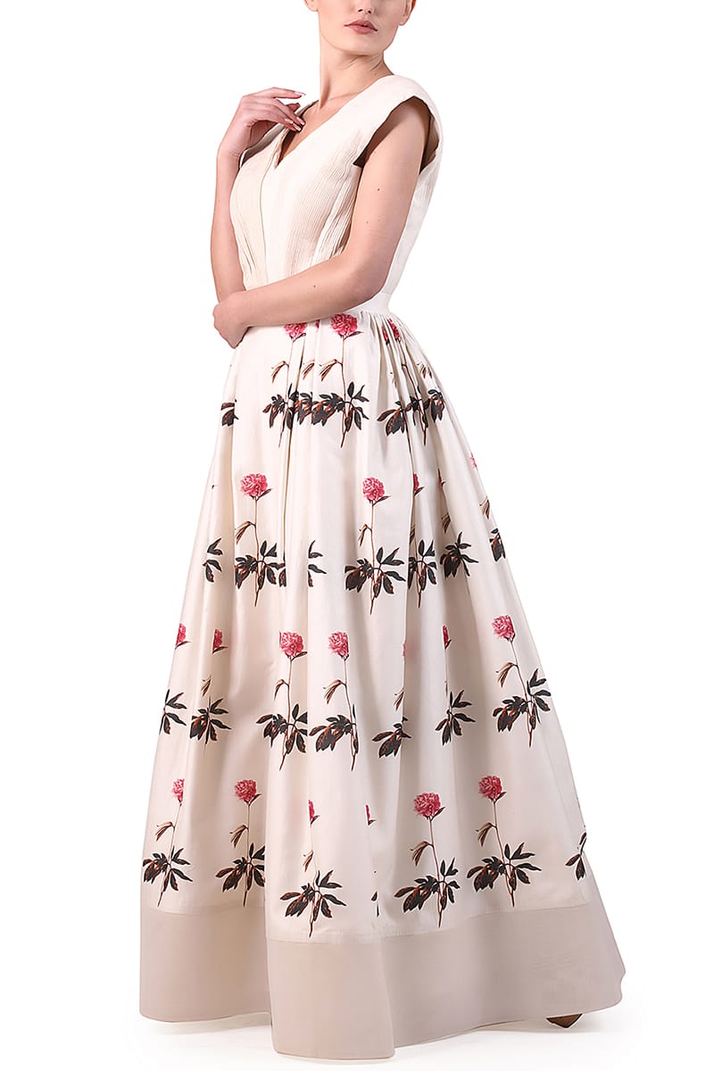 Printed Fit & Flare Gown - samantchauhan