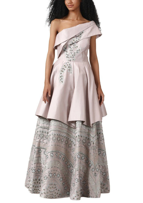 Ruffle one shoulder gown - samantchauhan