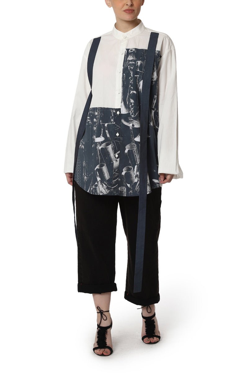 Shirt with Asymmetrical Digital Print - samantchauhan