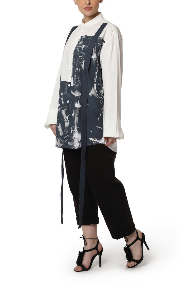 Shirt with Asymmetrical Digital Print - samantchauhan