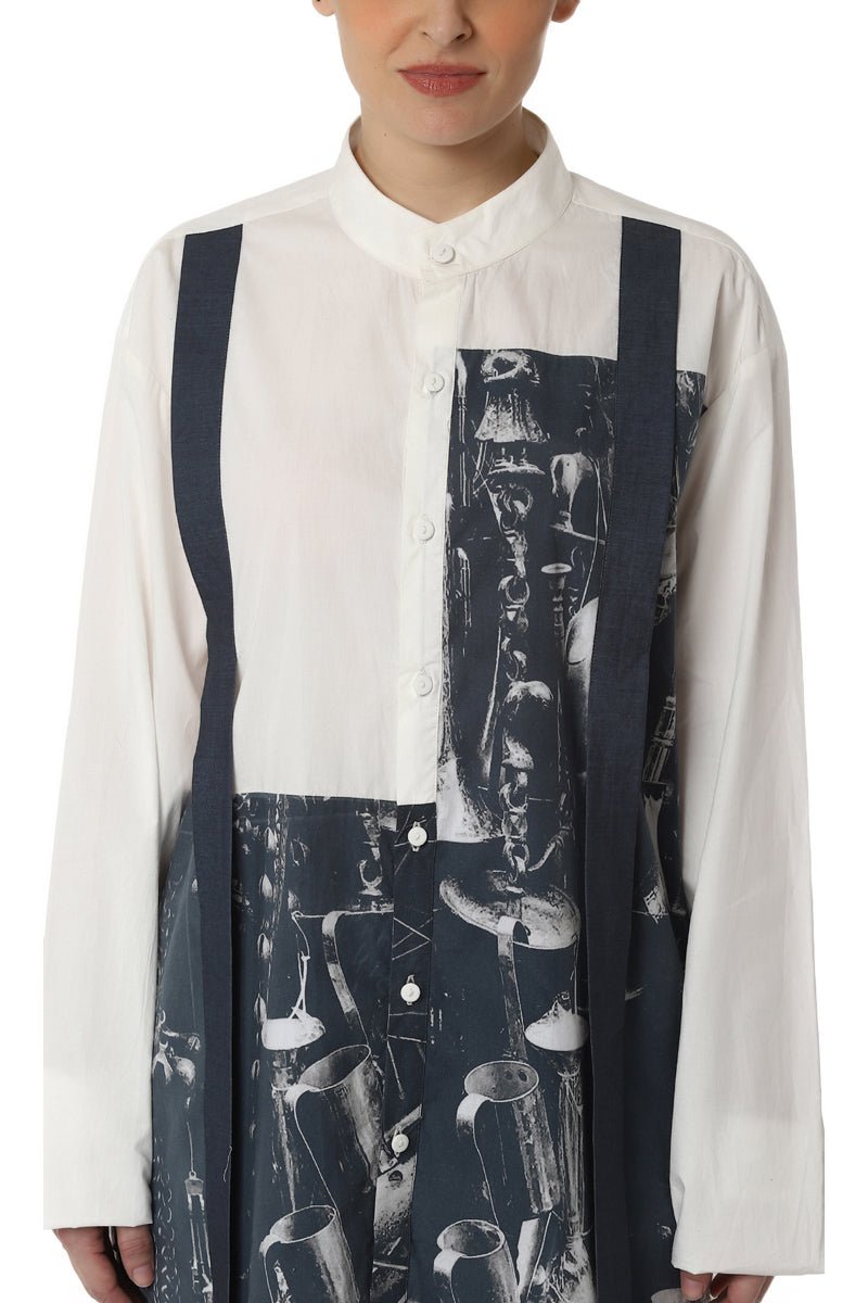 Shirt with Asymmetrical Digital Print - samantchauhan