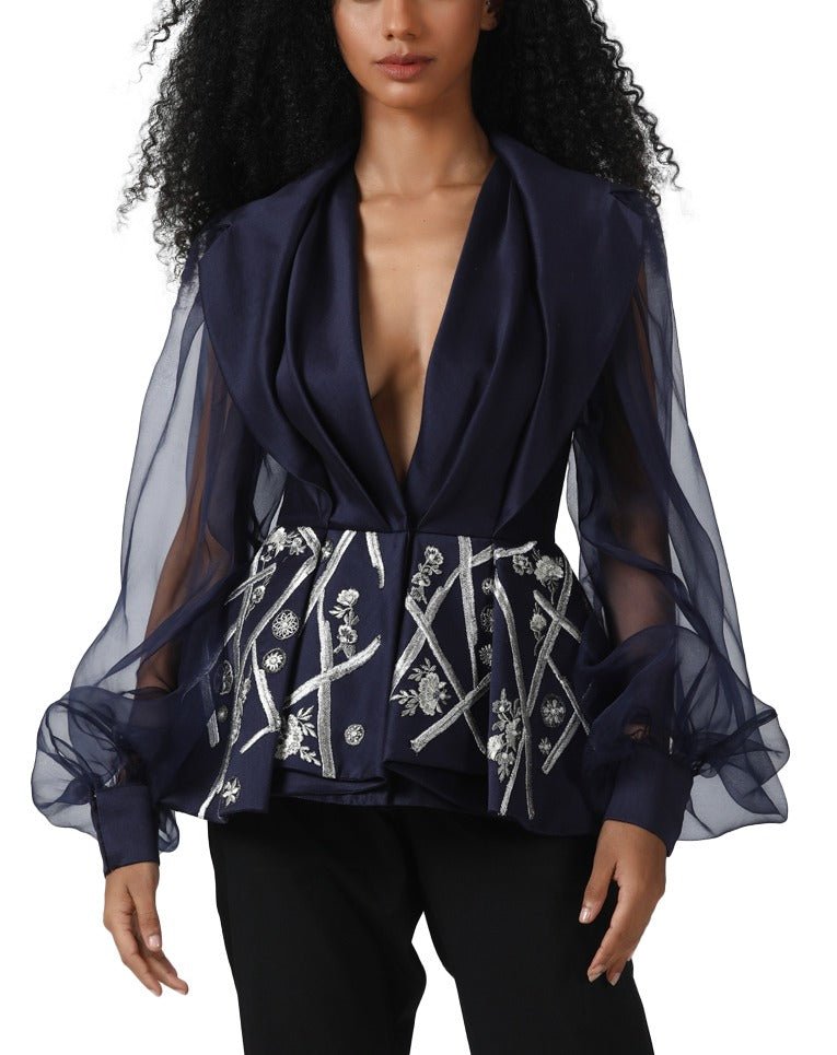 Splurging neckline top with pants - samantchauhan