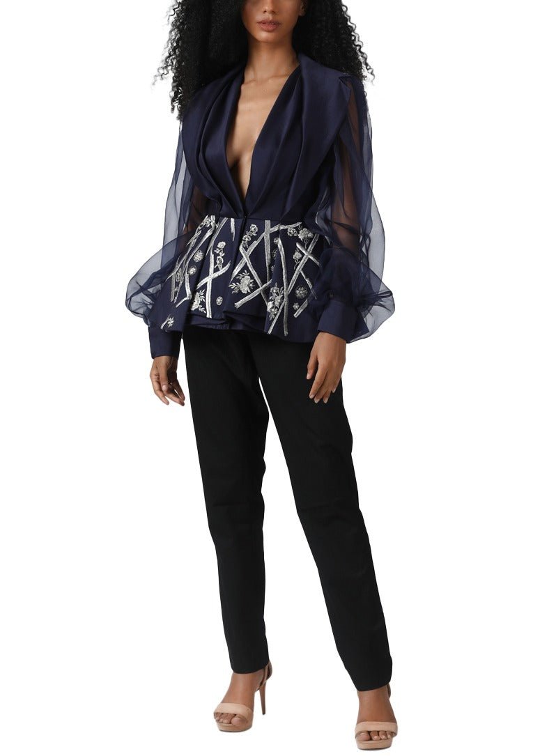 Splurging neckline top with pants - samantchauhan