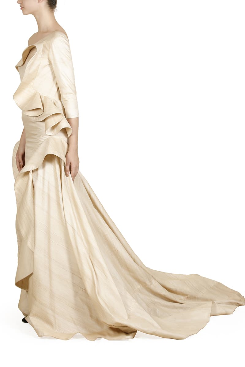 Textured Draped Gown - samantchauhan