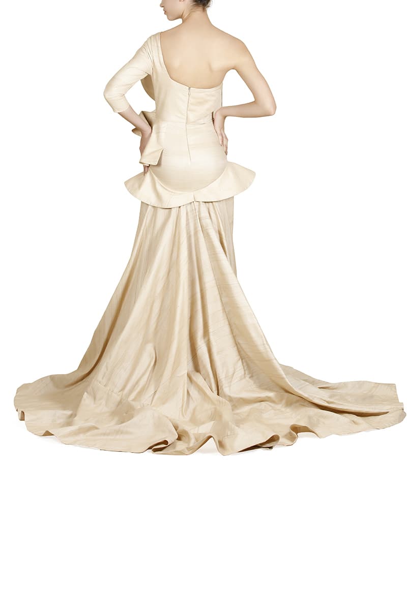 Textured Draped Gown - samantchauhan