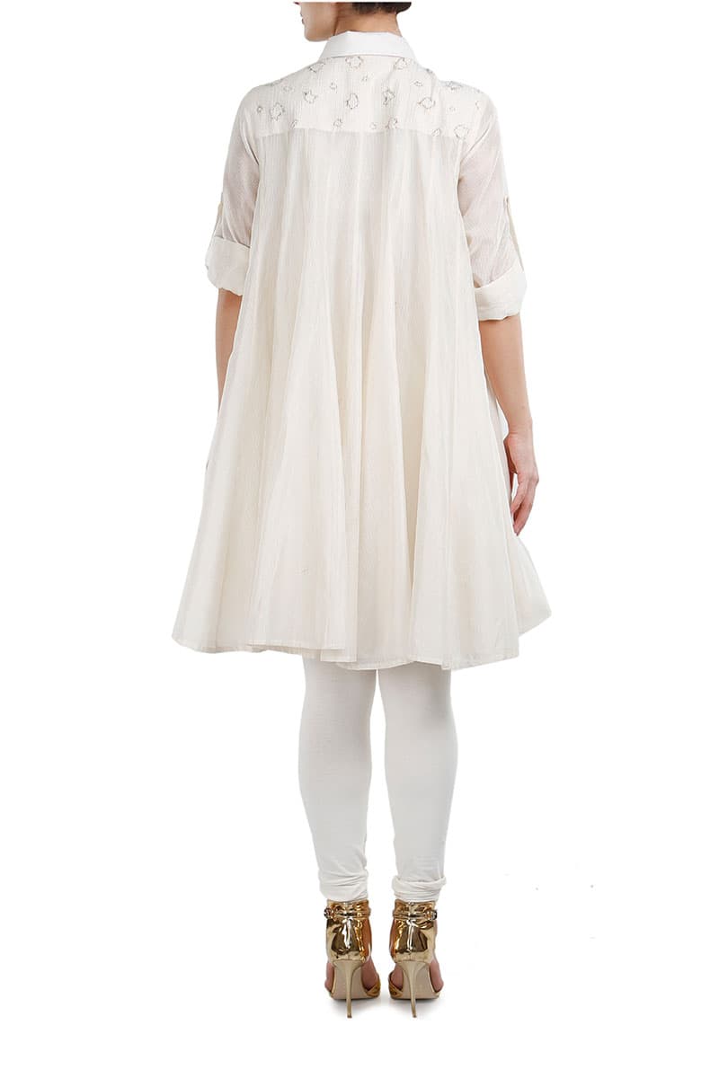 Thread Work Shirt style Dress - samantchauhan
