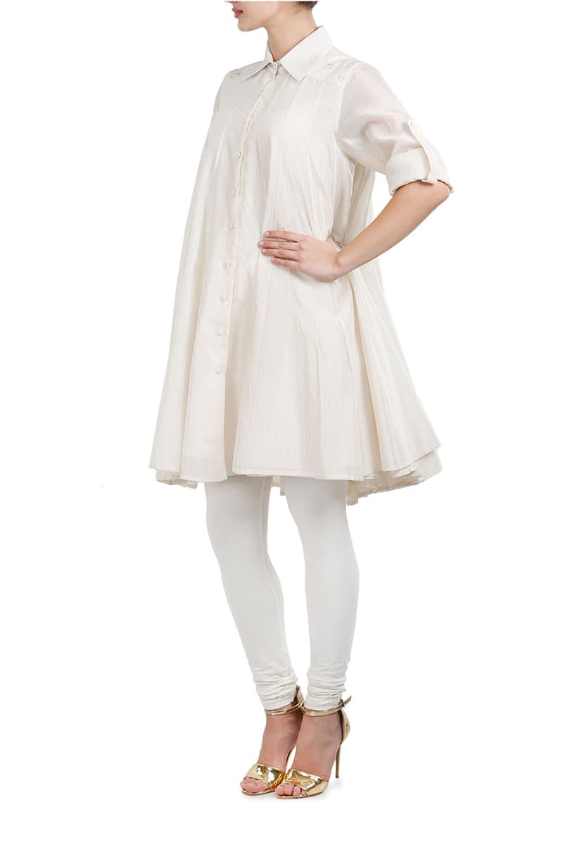 Thread Work Shirt style Dress - samantchauhan